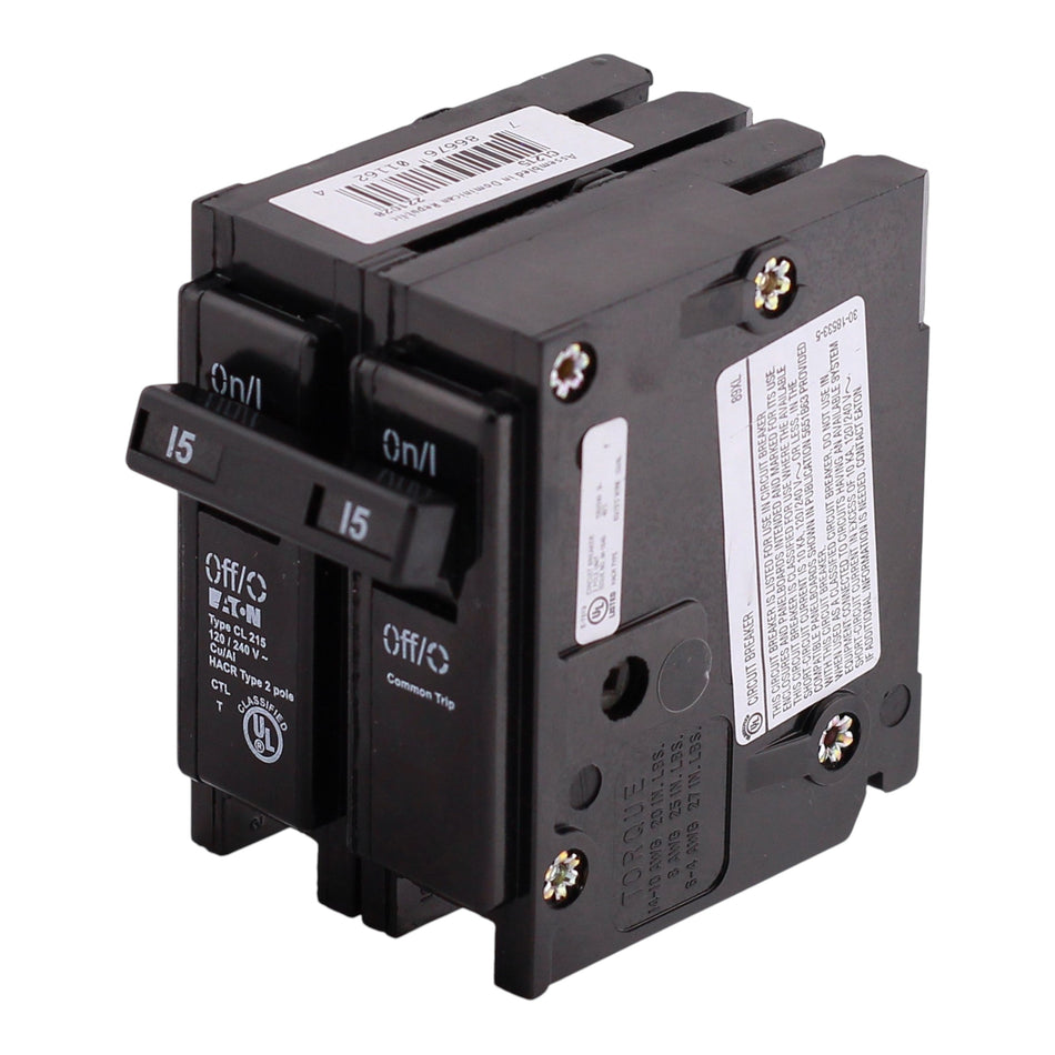 Eaton CL, CL215, 15A, 2P, 120/240V, Classified Replacement, Circuit Breaker - Image 2