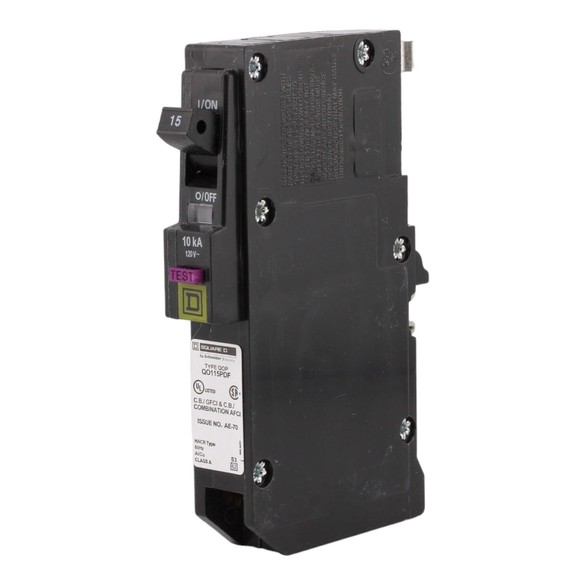 Square D QO115PDF 15 Amp Single Pole 120V Plug-On Neutral AFCI/GFCI Dual Function Circuit Breaker UL - Image 2