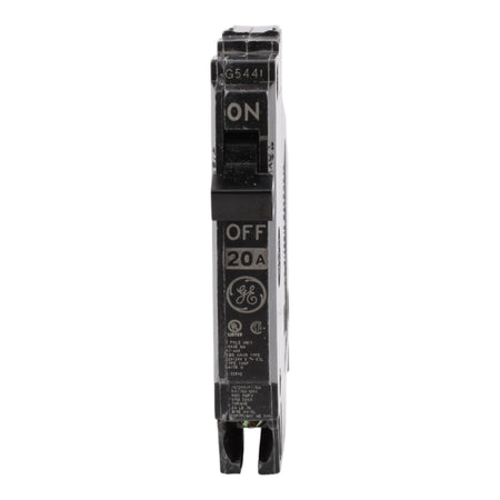 GE THQP120 20 Amp Single-Pole Circuit Breaker - 120/240V, 10kA, Plug-In, UL Listed - Image 2
