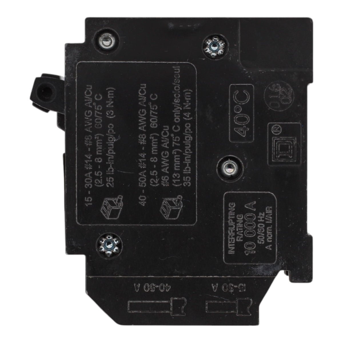 Square D HOMT1515240 15/15/40A 120/240V Quad Tandem Circuit Breaker, Plug-In, 10kA Interrupt, for Homeline Load Centers - Image 5