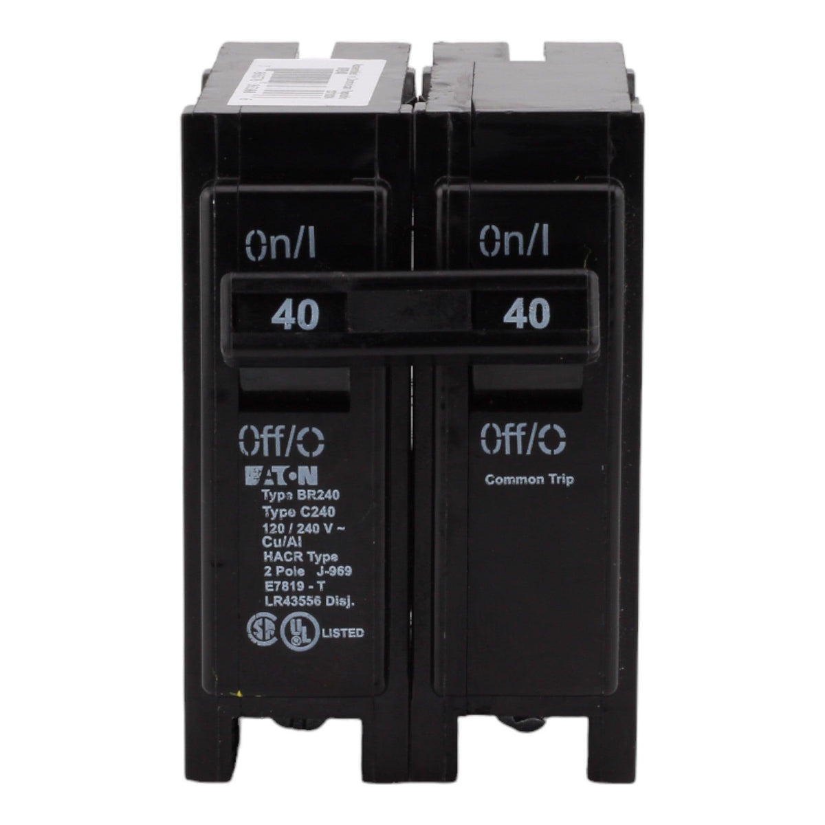 Eaton BR240 Circuit Breaker 40A 120/240V 2-Pole Plug-In Thermal Magnetic Type BR - Image 2