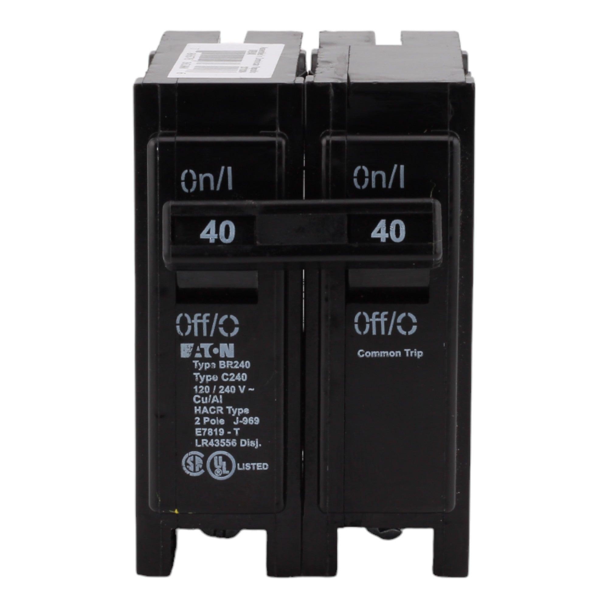 Eaton BR240 Circuit Breaker 40A 120/240V 2-Pole Plug-In Thermal Magnetic Type BR - Image 2