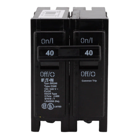 Eaton BR240 Circuit Breaker 40A 120/240V 2-Pole Plug-In Thermal Magnetic Type BR - Image 2