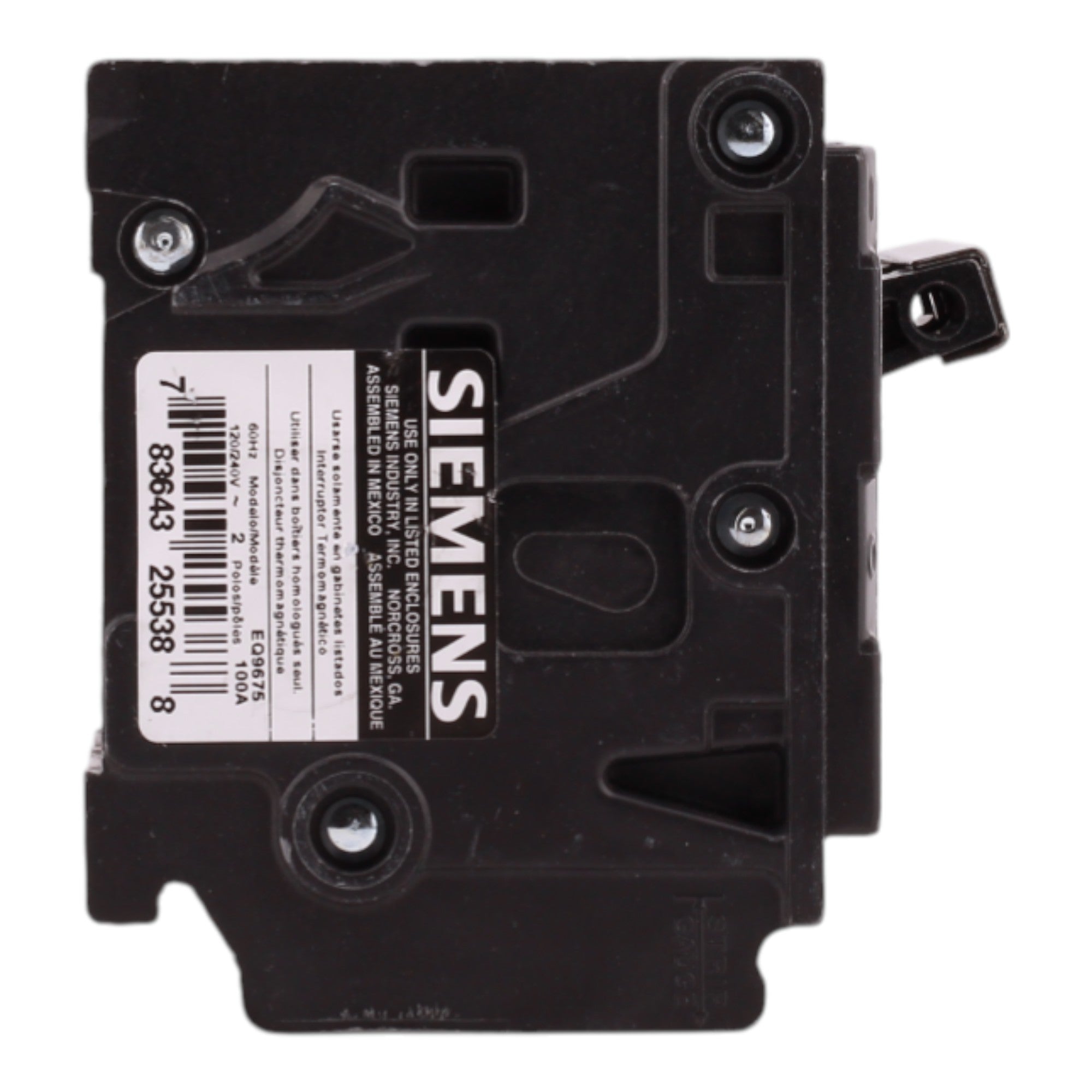 Siemens EQ9675 100A 2P 240V Main Circuit Breaker - Image 4