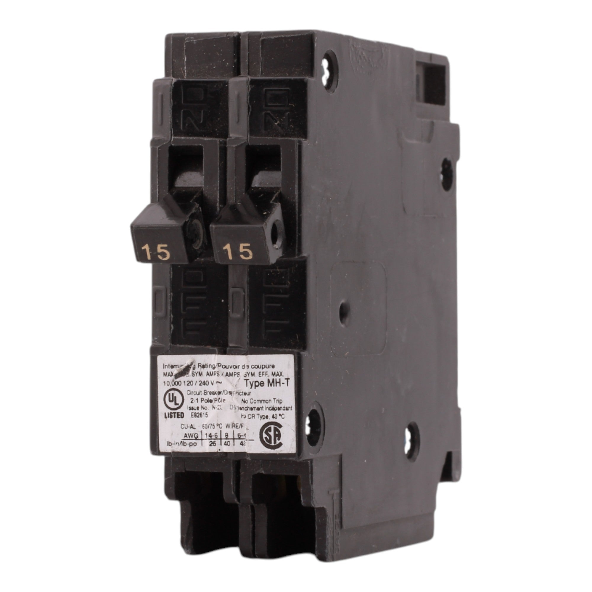 Murray MP1515N 15A-15A 1P 240V Duplex Circuit Breaker - Image 6