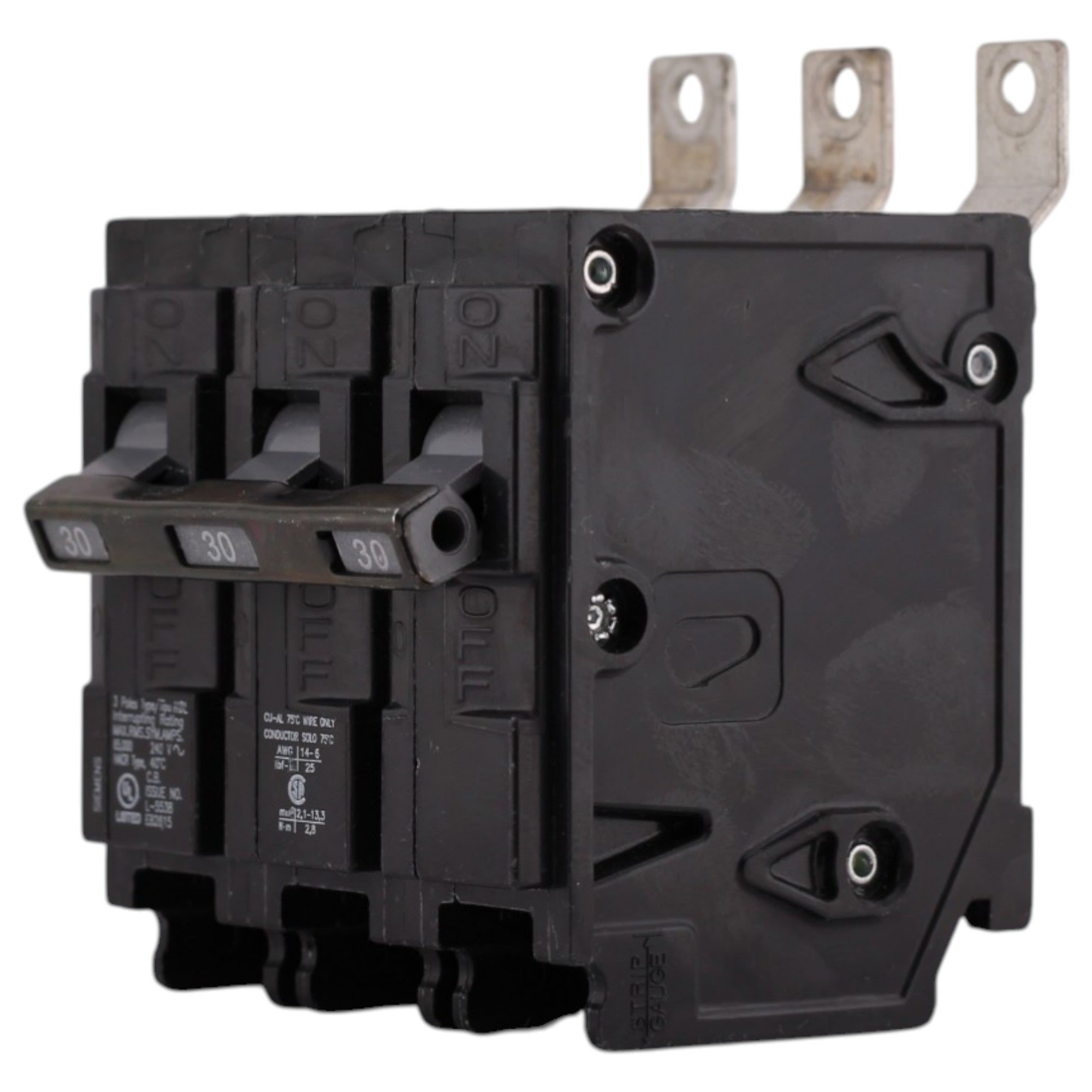 Siemens HBL, B330HH, 30A, 3P, 240V, Thermal Magnetic, Bolt-On, Panelboard Circuit Breaker - Image 3