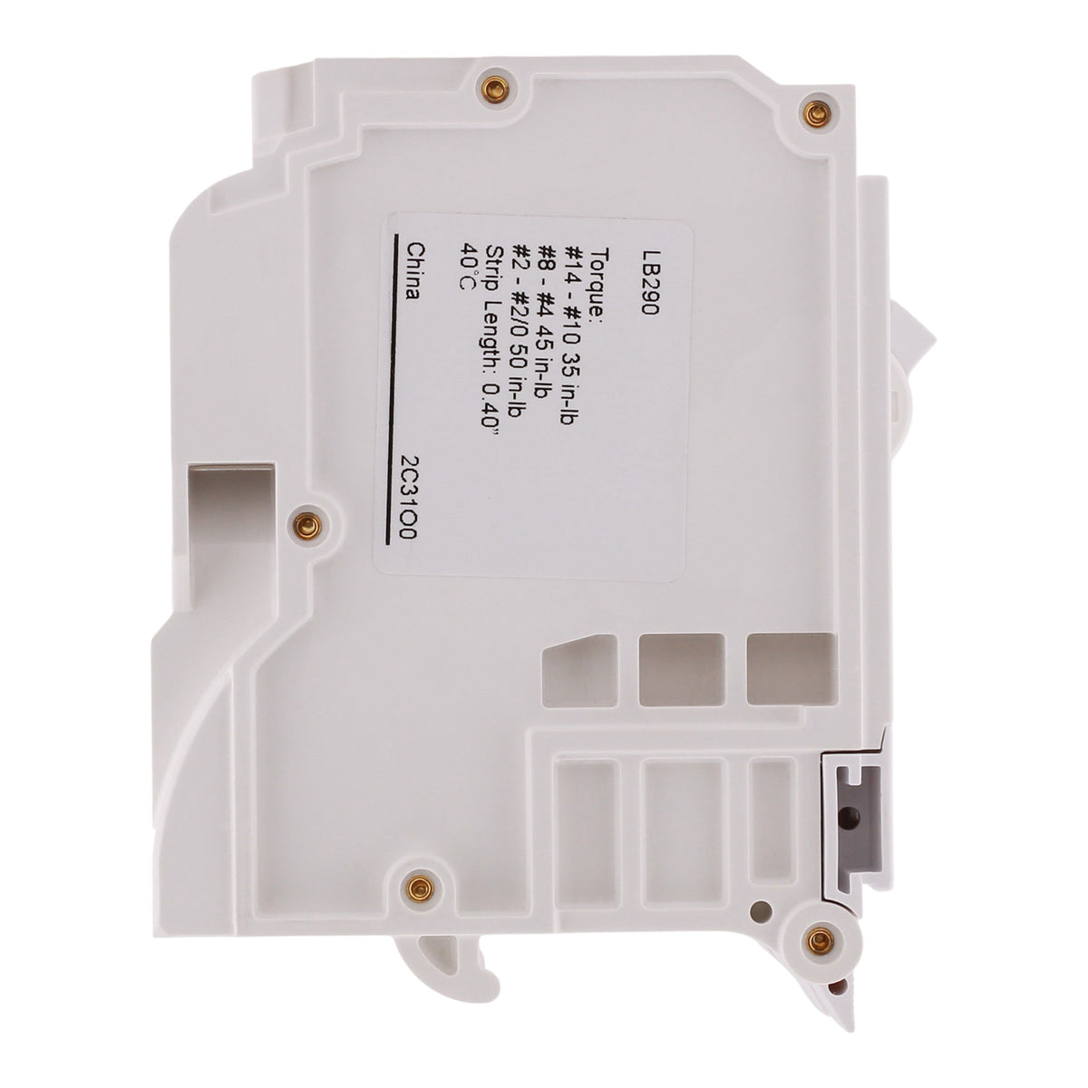 Leviton LB290 90A 2P 120/240V Standard Hydraulic Magnetic Circuit Breaker - Image 5