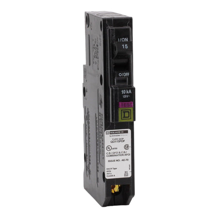 Square D QO115PDF 15 Amp Single Pole 120V Plug-On Neutral AFCI/GFCI Dual Function Circuit Breaker UL - Image 3