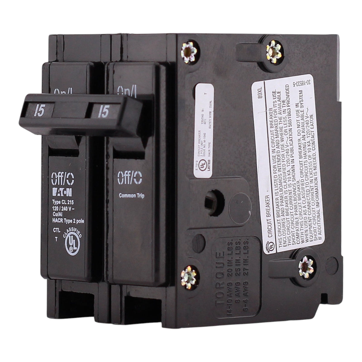 Eaton CL, CL215, 15A, 2P, 120/240V, Classified Replacement, Circuit Breaker - Image 4