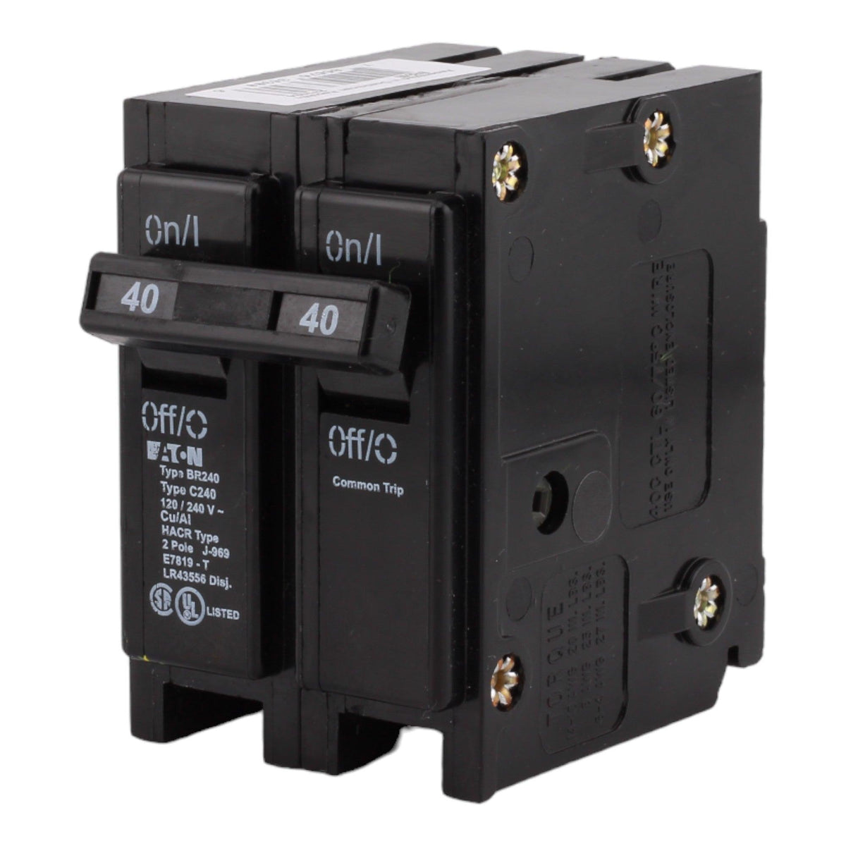 Eaton BR240 Circuit Breaker 40A 120/240V 2-Pole Plug-In Thermal Magnetic Type BR - Image 3