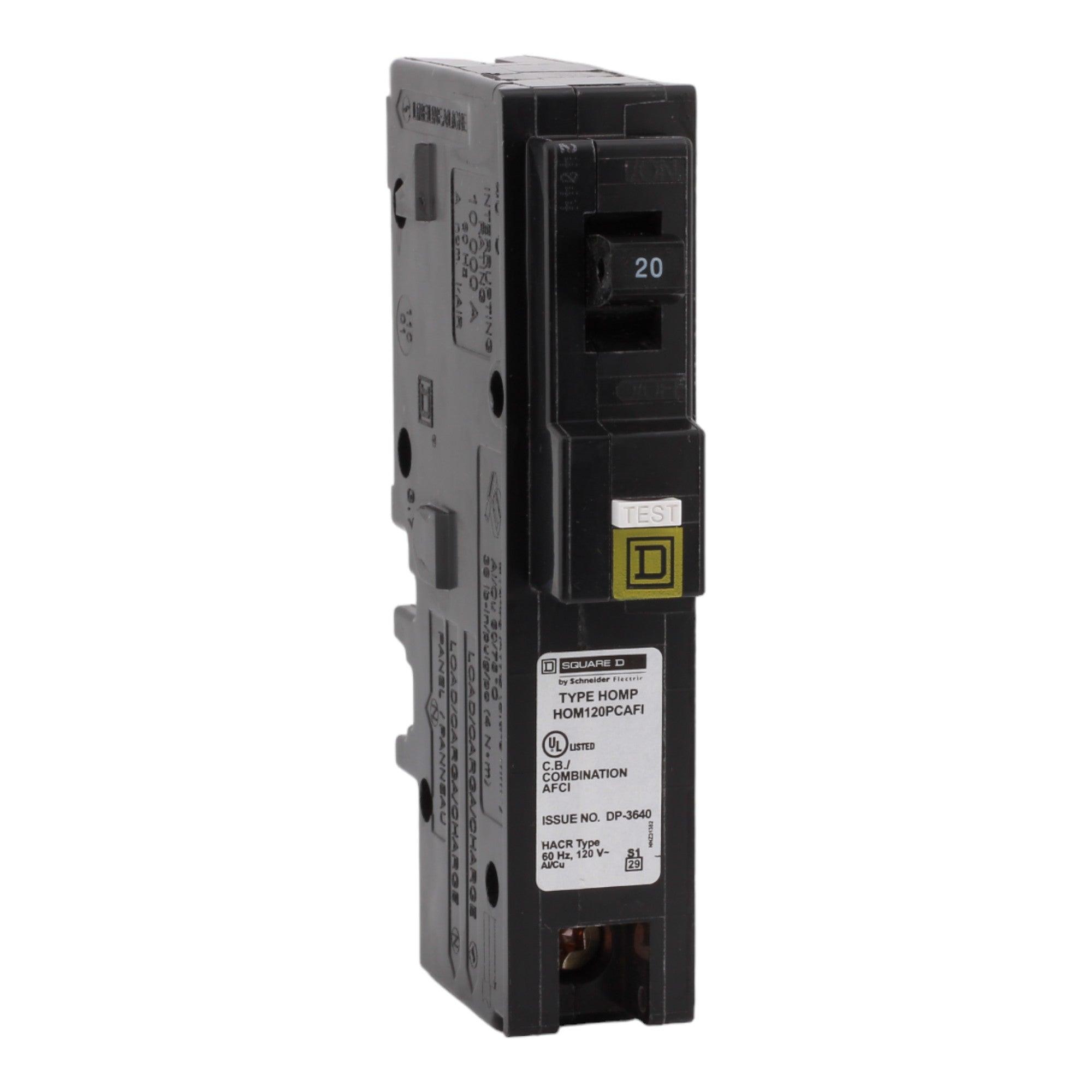 Square D Homeline HOM120PCAFI 20A 1P 120V AFCI Plug on Neutral Circuit Breaker - Image 3