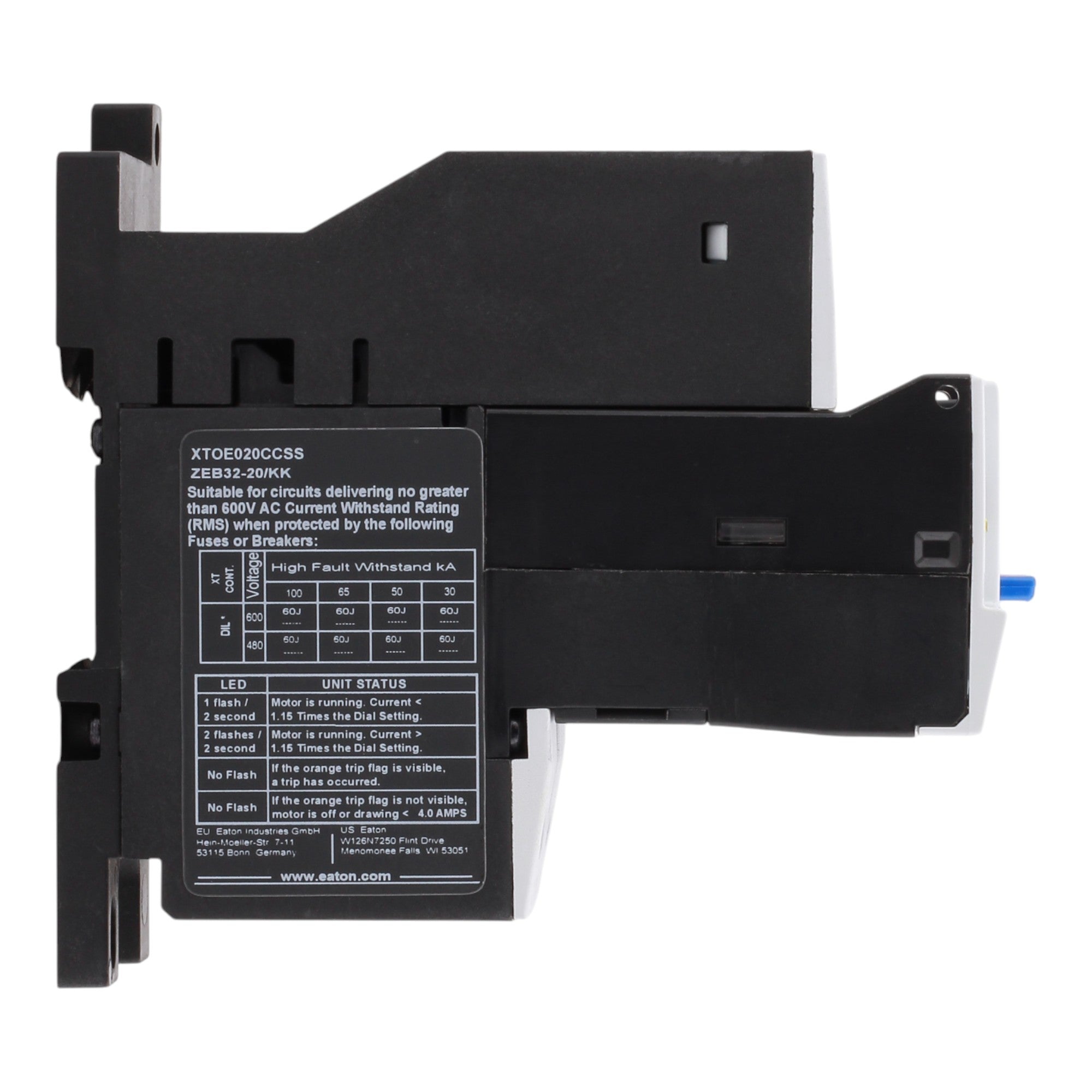 Eaton C440 XTOE020CCSS 4-20A 45mm Electronic Overload Relay - Image 7