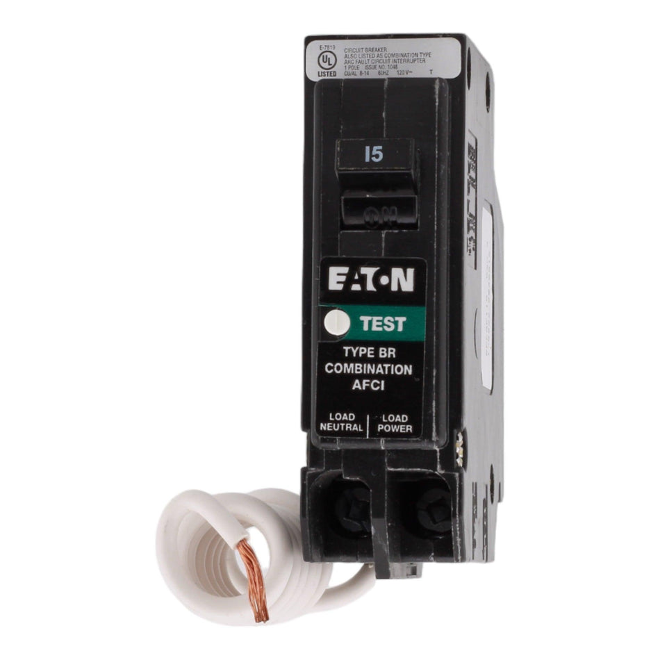 Eaton BRCAF115 15 Amp Single Pole 120V Pigtail-Neutral AFCI Arc Fault Circuit Breaker UL - Image 2