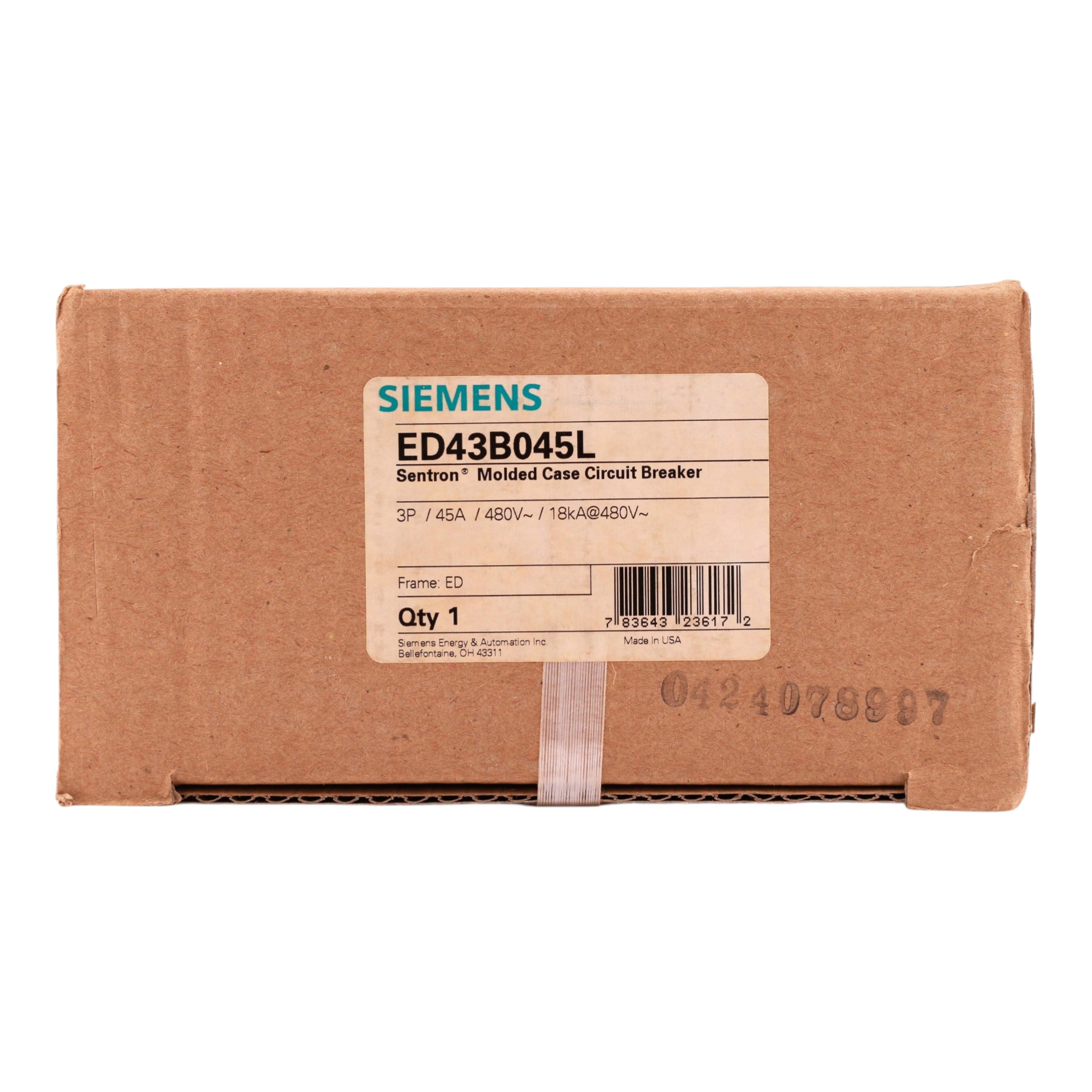 Siemens Sentron, ED43B045L, 45A, 3P, 480V, Thermal Magnetic, Lug, Circuit Breaker - Image 3