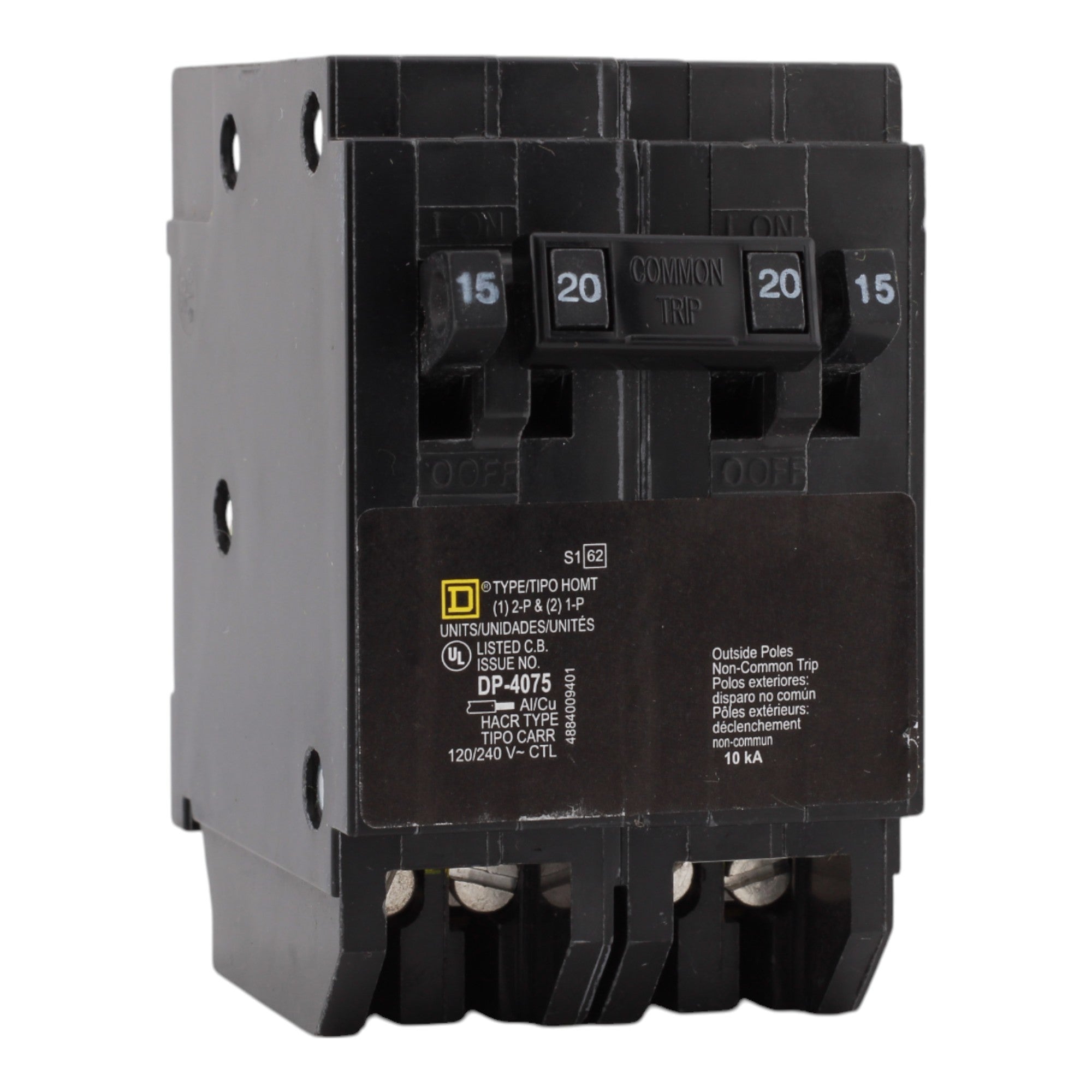 Square D HOMT1515220, 15A/20A, 120/240V, Quad Tandem Circuit Breaker, Plug-In, for Homeline Load Centers - Image 5
