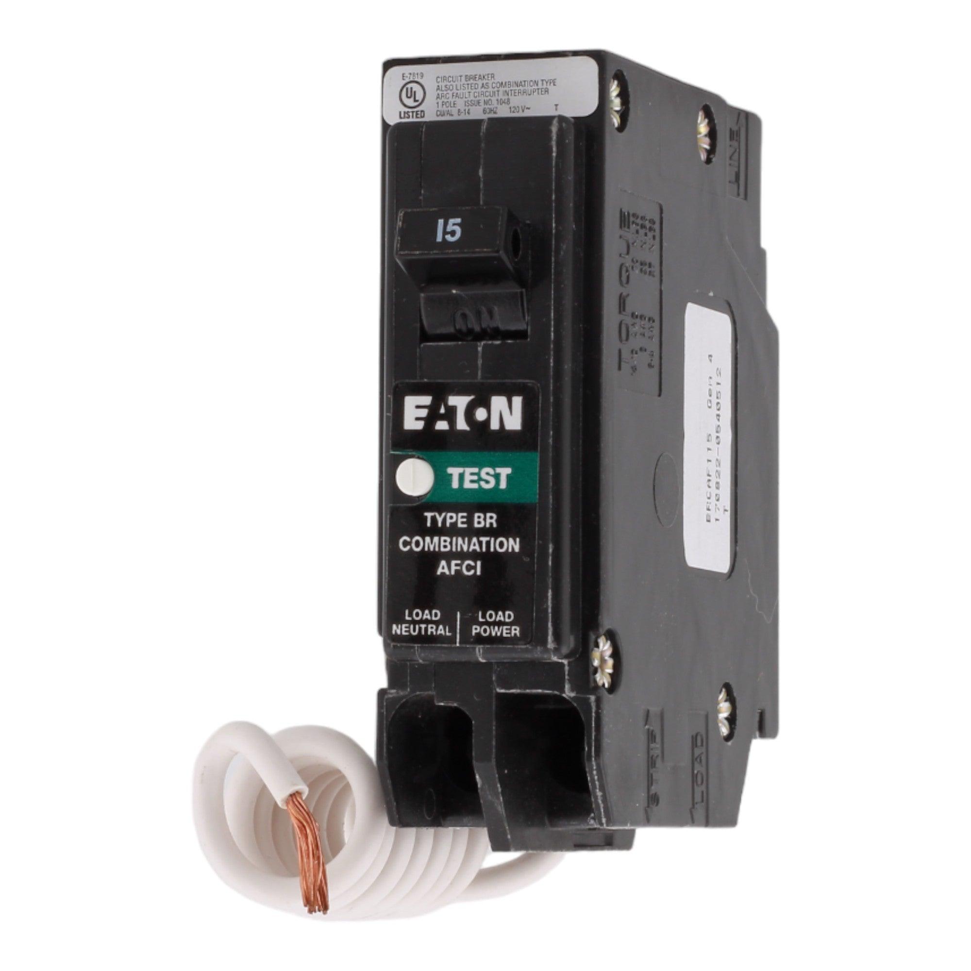 Eaton BRCAF115 15 Amp Single Pole 120V Pigtail-Neutral AFCI Arc Fault Circuit Breaker UL - Image 3