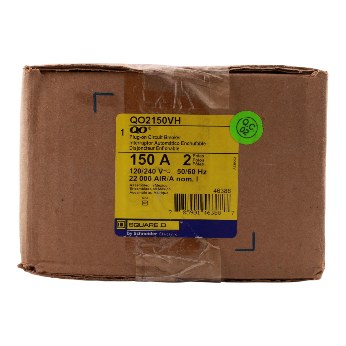 Square D QO QO2150VH 150A 2P 120/240V Standard Plug-In Circuit Breaker - Image 3