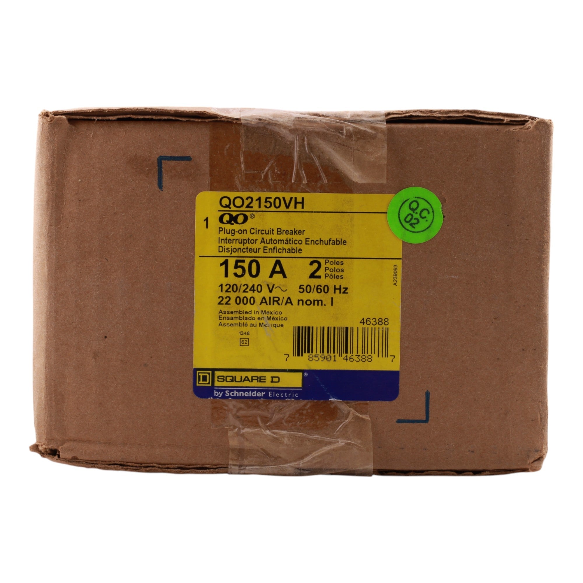 Square D QO QO2150VH 150A 2P 120/240V Standard Plug-In Circuit Breaker - Image 3