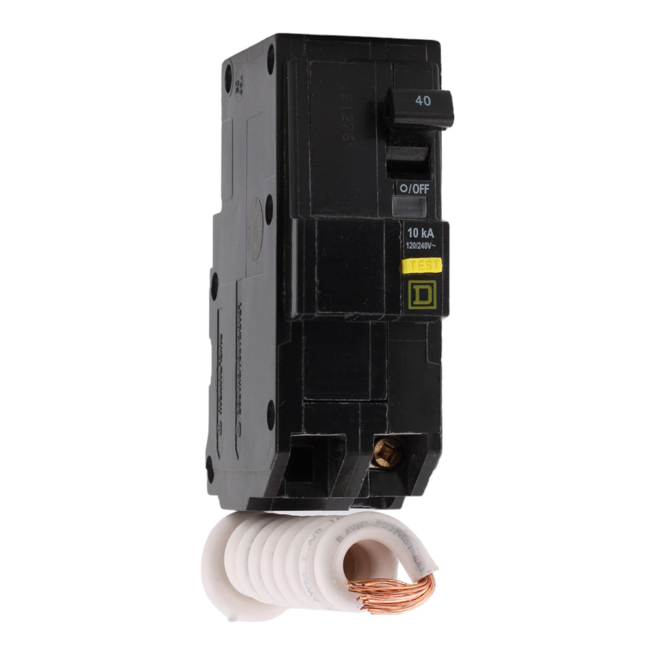 Square D QO240GFI 40 Amp Double Pole 240V Pigtail-Neutral GFCI Ground Fault Circuit Breaker UL