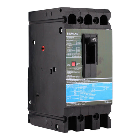 Siemens Sentron, ED43B045L, 45A, 3P, 480V, Thermal Magnetic, Lug, Circuit Breaker