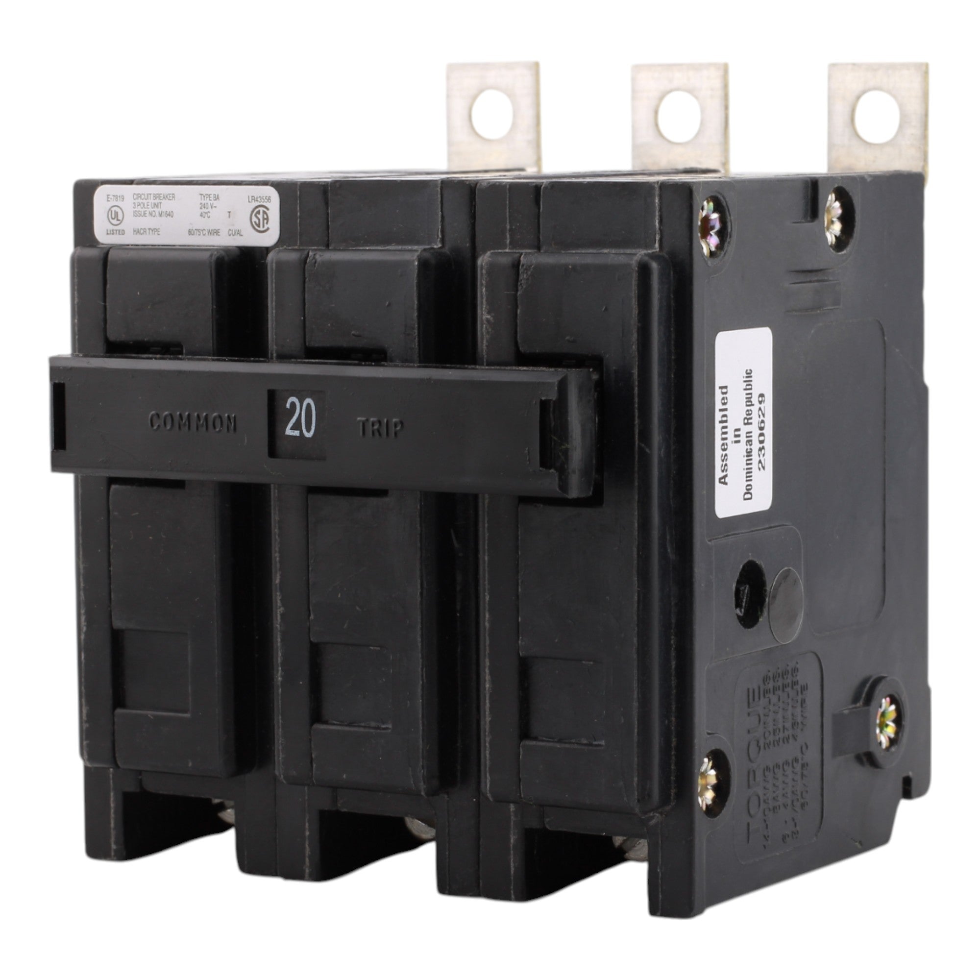 Eaton BAB3020H 20A 3P 240V Thermal-Magnetic Circuit Breaker - Image 6