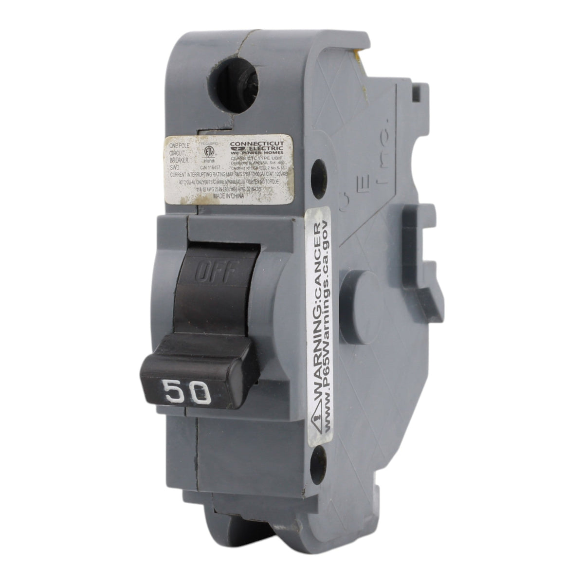 Connecticut Electric UBIF-50NB 50A 1P FPE Replacement Bolt-On Circuit Breaker - Image 6