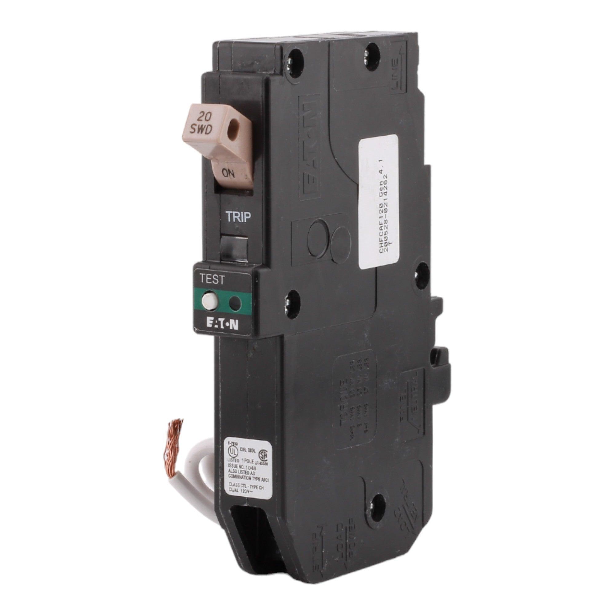 Eaton CHFCAF120 20 Amp Single Pole 120V Pigtail-Neutral AFCI Arc Fault Circuit Breaker UL - Image 2