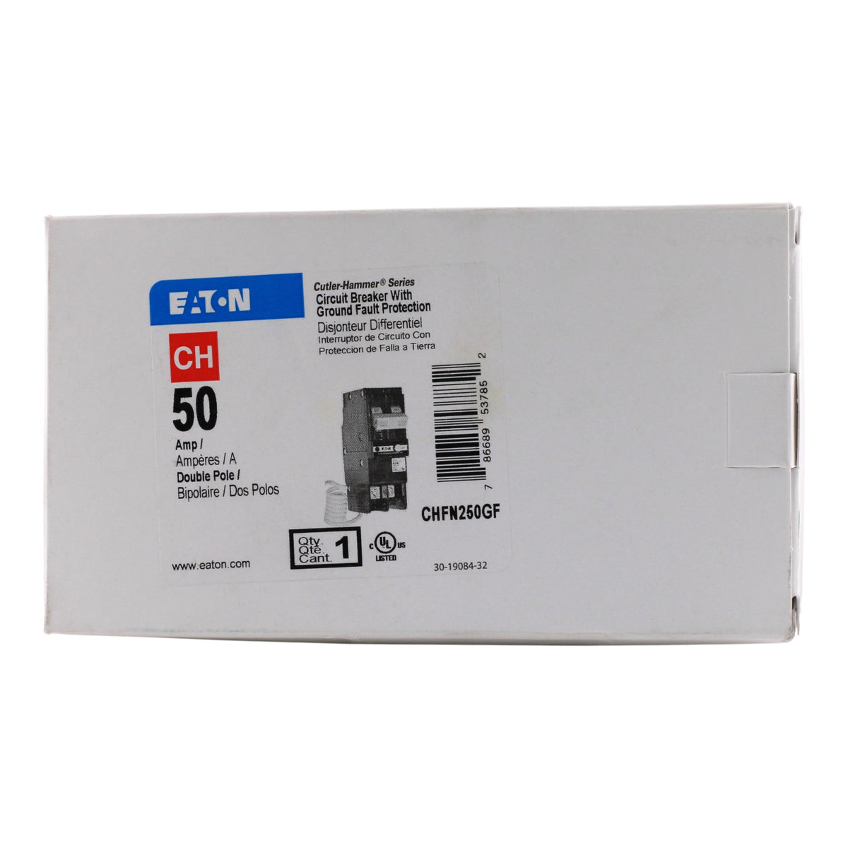 Eaton CH CHFN250GF 50A 2P 120/240V GFCI Pigtail Neutral Circuit Breaker - Image 3