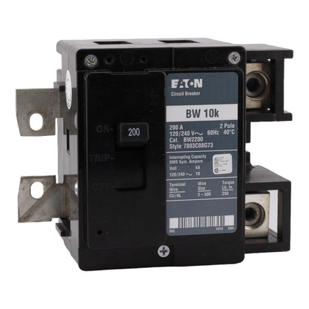 Eaton BW2200 200 Amp Double Pole Main Bolt-On Circuit Breaker - 120/240V, UL Listed - Image 3