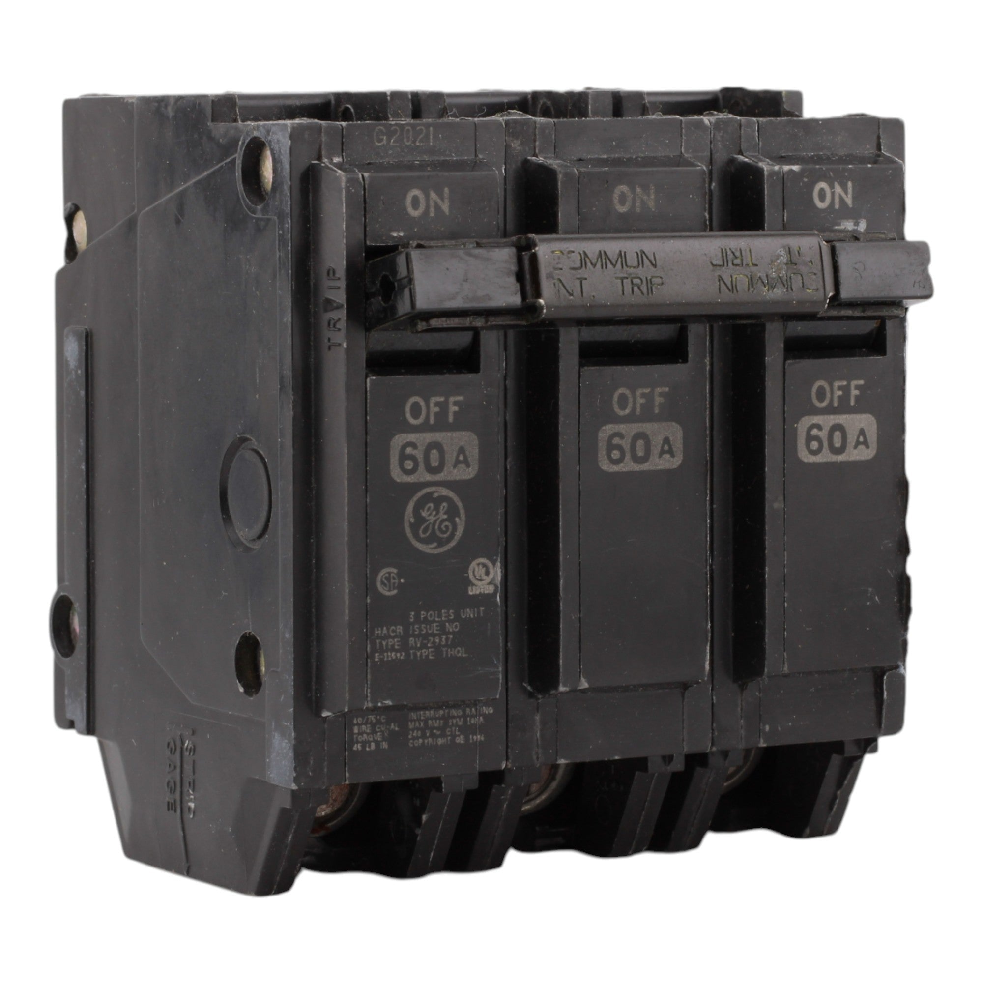 GE THQL32060 60A 3P 240V 10kA Circuit Breaker