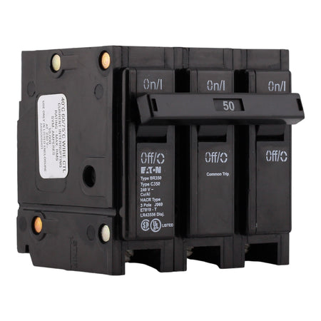 Eaton BR350 50A 3P 240V Thermal Magnetic Plug-On Circuit Breaker