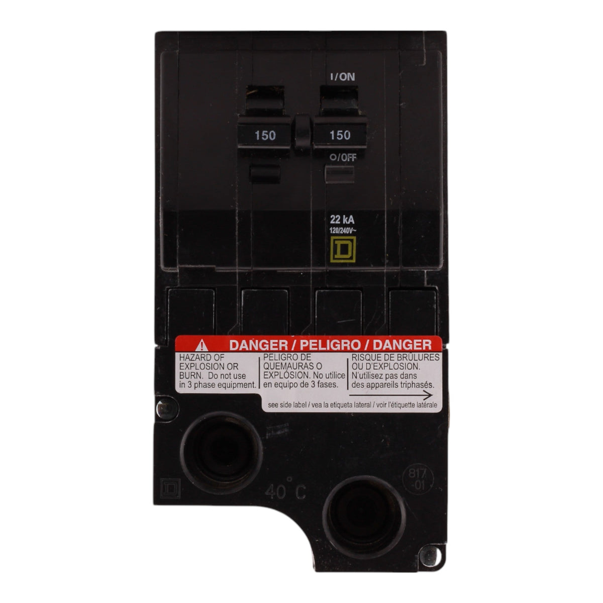 Square D QO QO2150VH 150A 2P 120/240V Standard Plug-In Circuit Breaker - Image 4