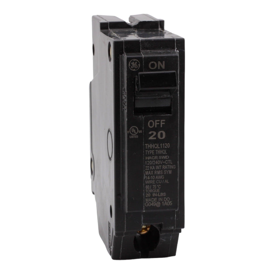 GE THHQL1120 20 Amp Single-Pole Circuit Breaker - 120/240V, 10kA, Plug-in - Image 2