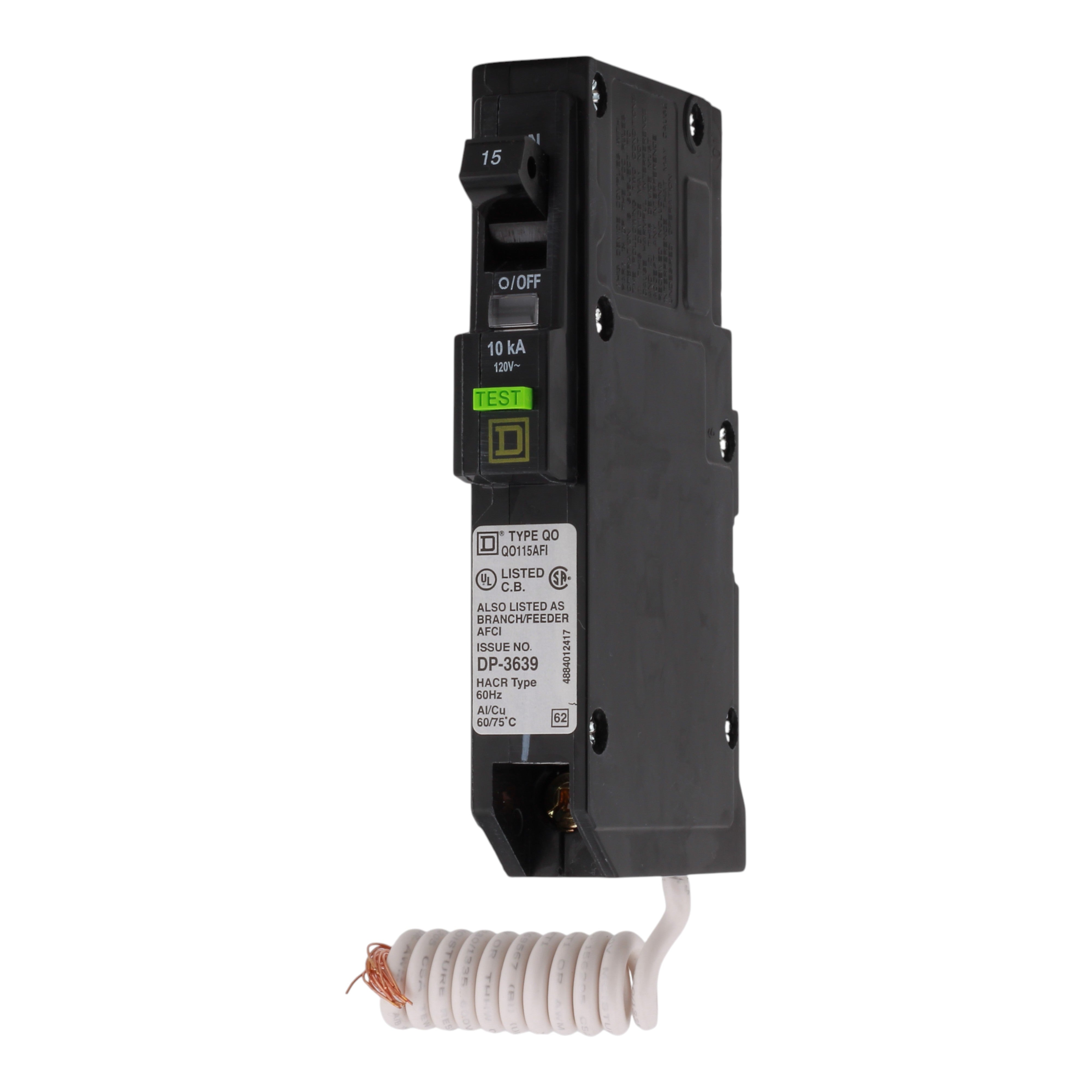 Square D QO QO115AFI 15A 1P 120V AFCI Pigtail Neutral Circuit Breaker - Image 3
