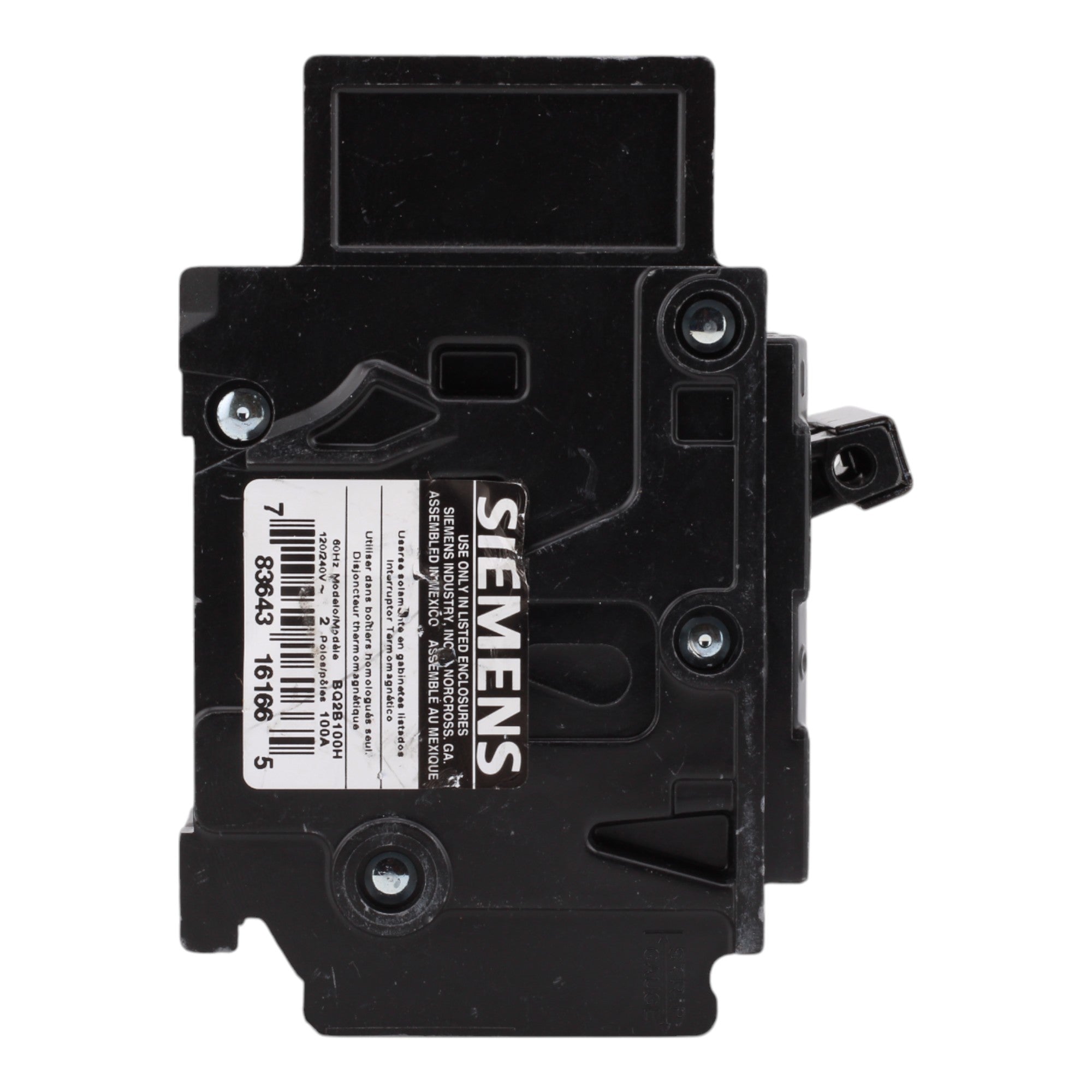 Siemens BQ2B100H, 100A, 120/240V, 2-Pole, Molded Case Circuit Breaker, Common Trip, 22kA Interrupt Rating, Load Side Lugs Included - Image 5