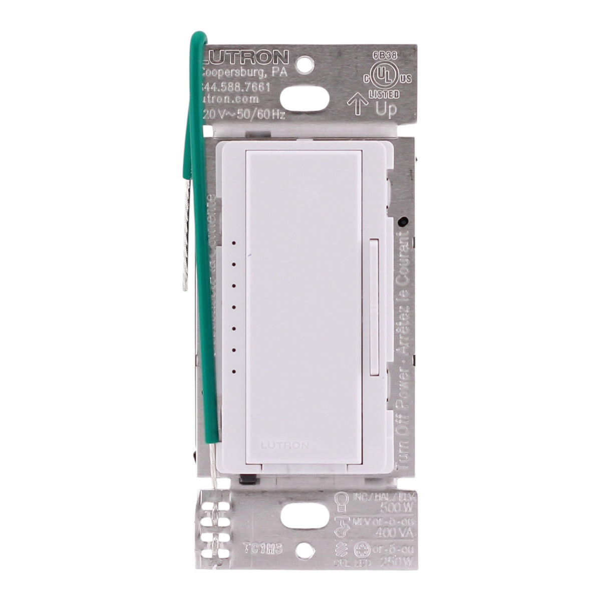 Lutron Maestro, MA-PRO-WH, 250W LED/500W Inc, 120V, Single Pole/Multi-Location, PRO LED+ Phase-Selectable Dimmer, White - Image 5