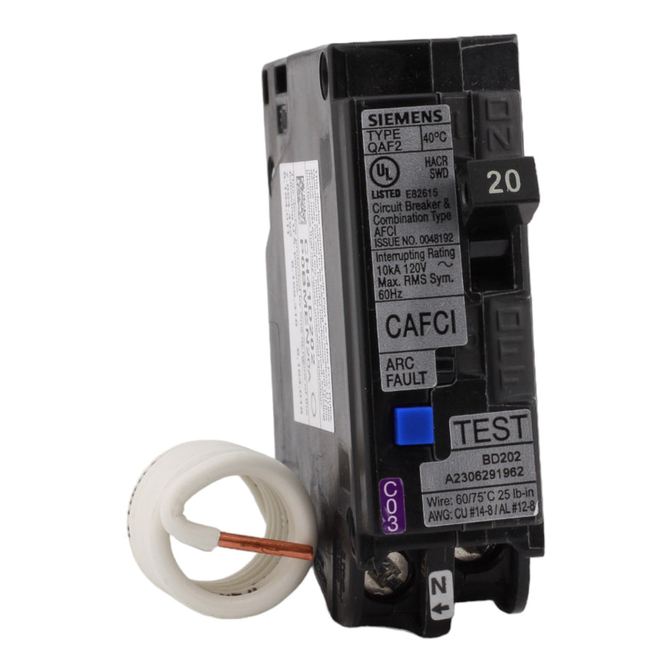 Siemens QA120AFCP 20A 120V 1P Combination AFCI Circuit Breaker Plug-On QAF2 Series - Image 2