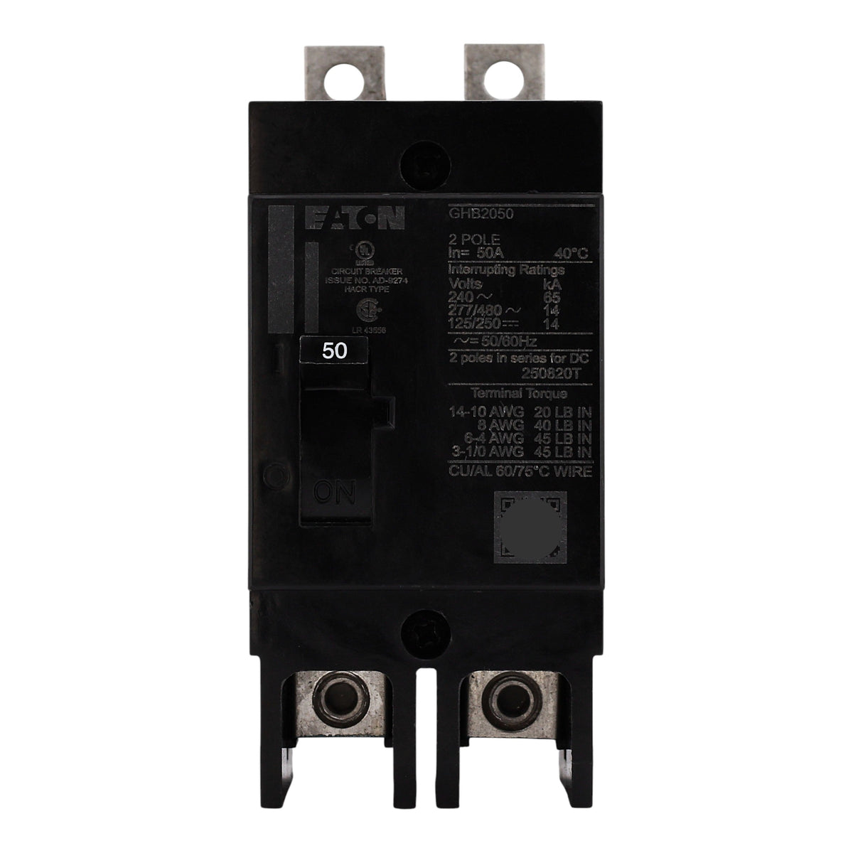 Eaton Series C GHB2050 50A 2P 480Y/277V Molded Case Circuit Breaker - Image 3