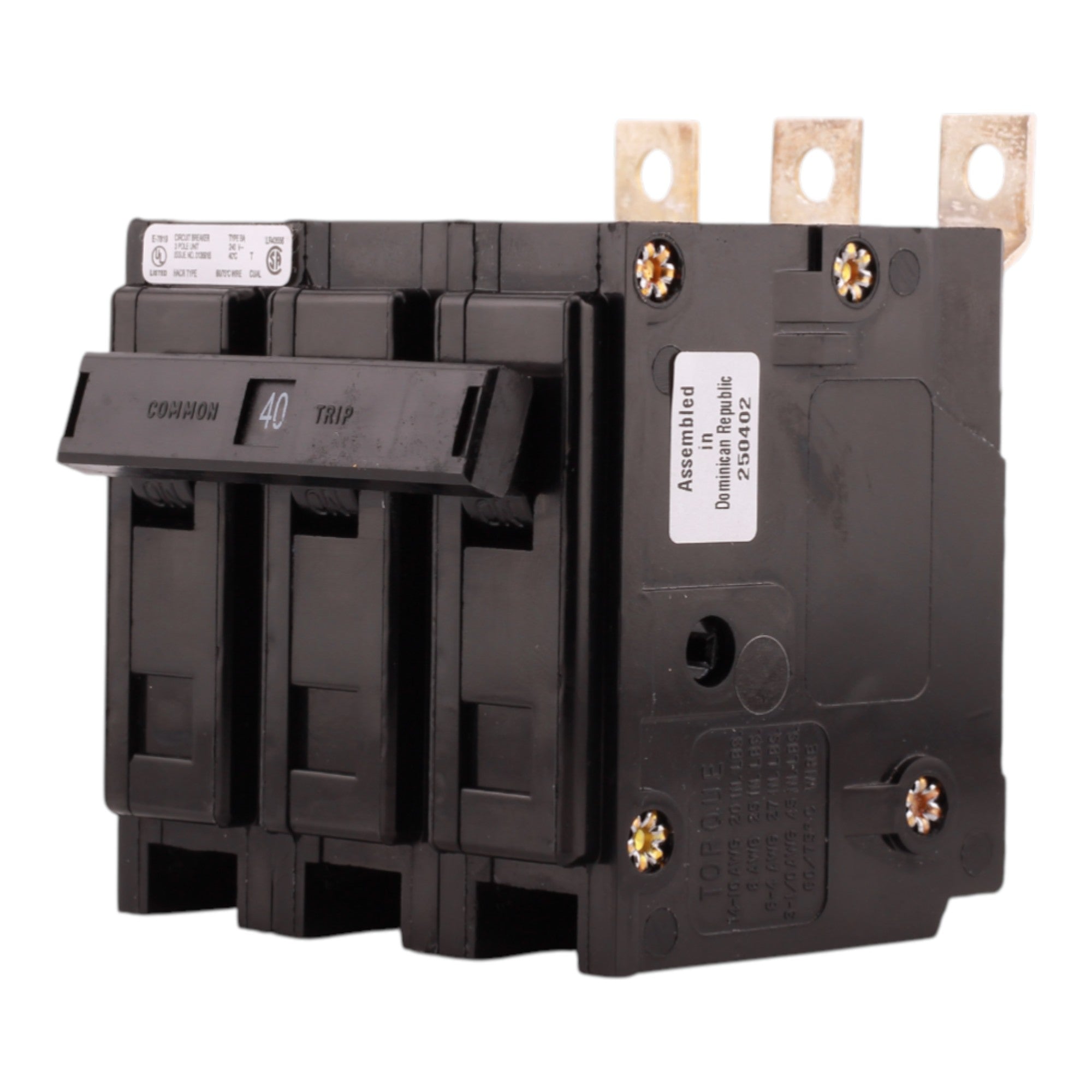 Eaton Quicklag BAB3040H 40A 3P 240V Thermal-Magnetic Bolt-On Circuit Breaker - Image 2