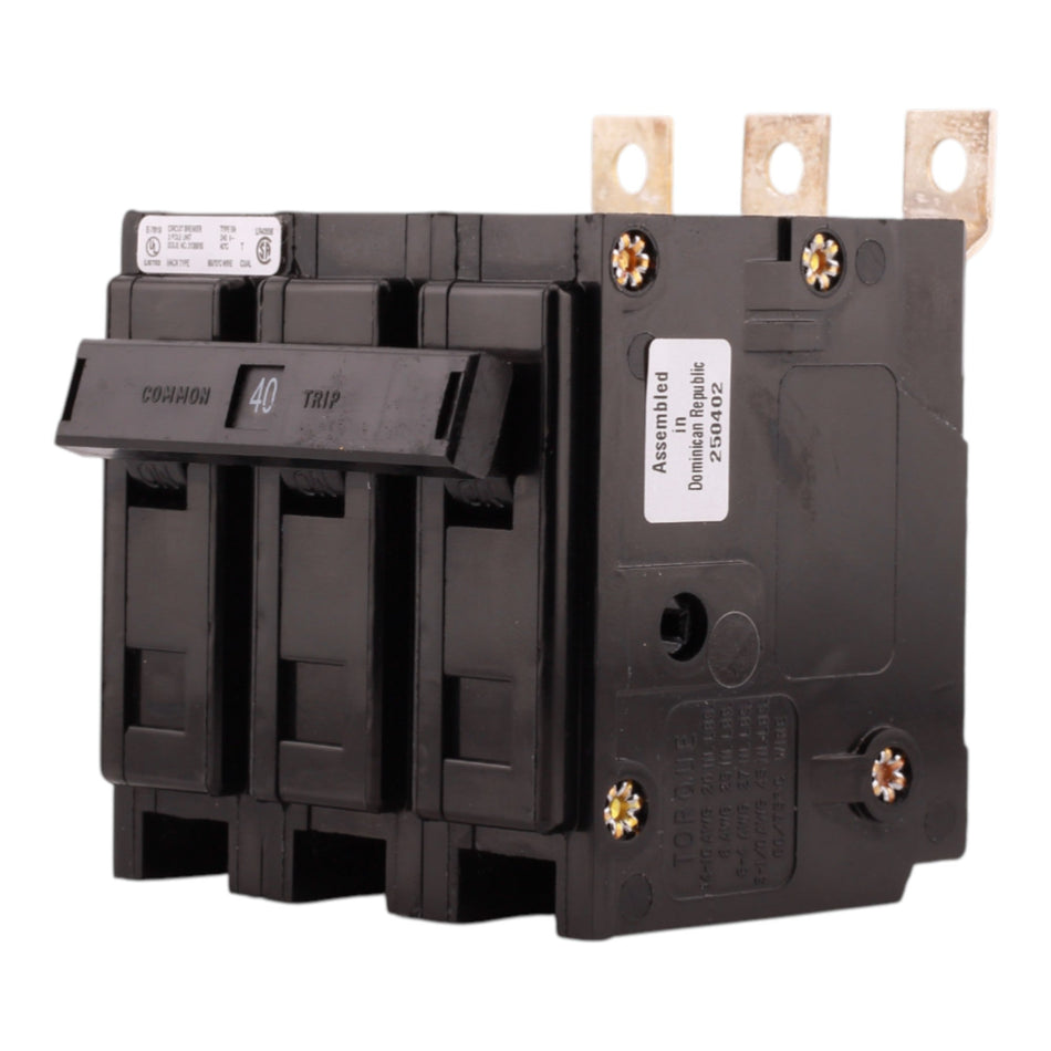Eaton Quicklag BAB3040H 40A 3P 240V Thermal-Magnetic Bolt-On Circuit Breaker - Image 2
