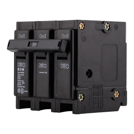 Eaton BR350 50A 3P 240V Thermal Magnetic Plug-On Circuit Breaker - Image 2