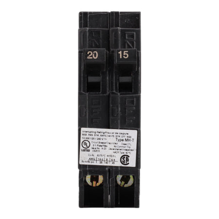 Murray MP2015 20/15A 120V 1-Pole Duplex Thermal Magnetic Circuit Breaker, Compatible with Murray and Siemens Load Centers - Image 2