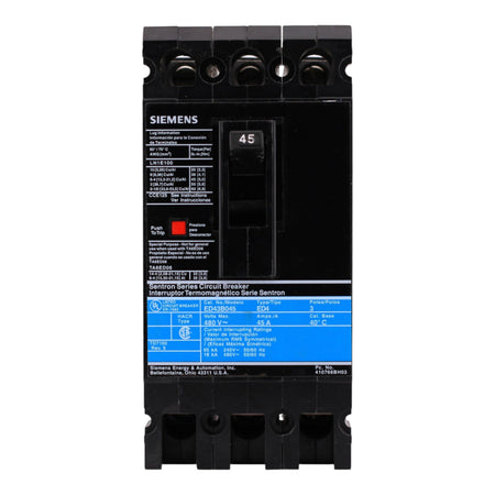 Siemens Sentron, ED43B045L, 45A, 3P, 480V, Thermal Magnetic, Lug, Circuit Breaker - Image 4