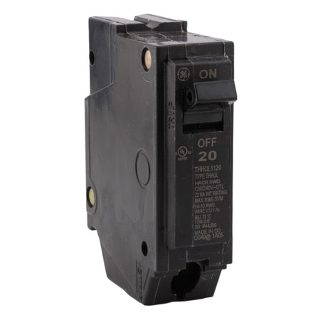 GE THHQL1120 20 Amp Single-Pole Circuit Breaker - 120/240V, 10kA, Plug-in
