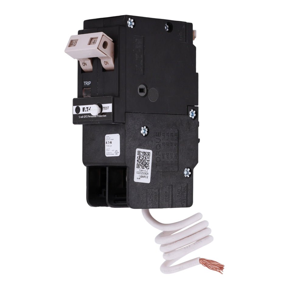 Eaton CH CHFN240GF 40A 2P 120/240V GFCI Pigtail Neutral Circuit Breaker - Image 2