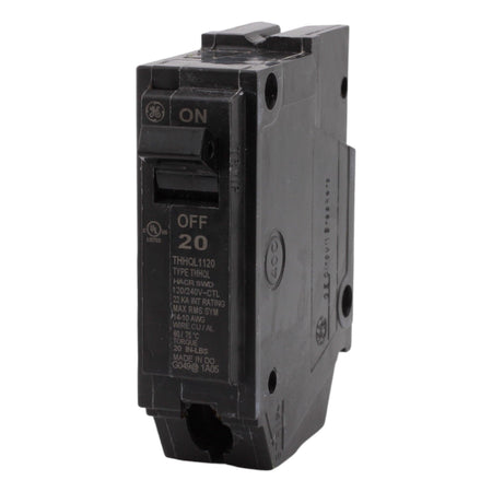 GE THHQL1120 20 Amp Single-Pole Circuit Breaker - 120/240V, 10kA, Plug-in - Image 3