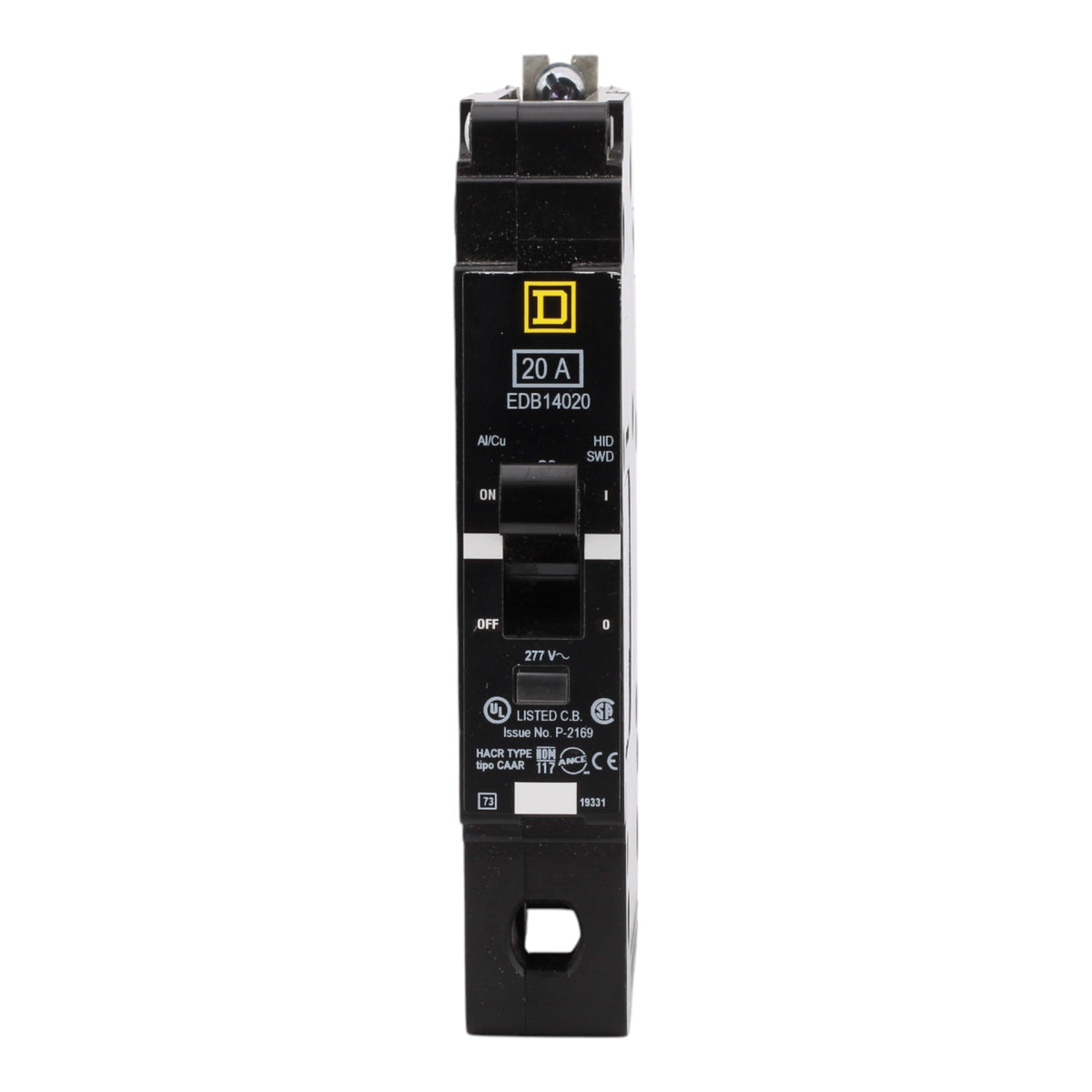 Square D EDB14020 20A 1P 277V Thermal-Magnetic Circuit Breaker - Image 2