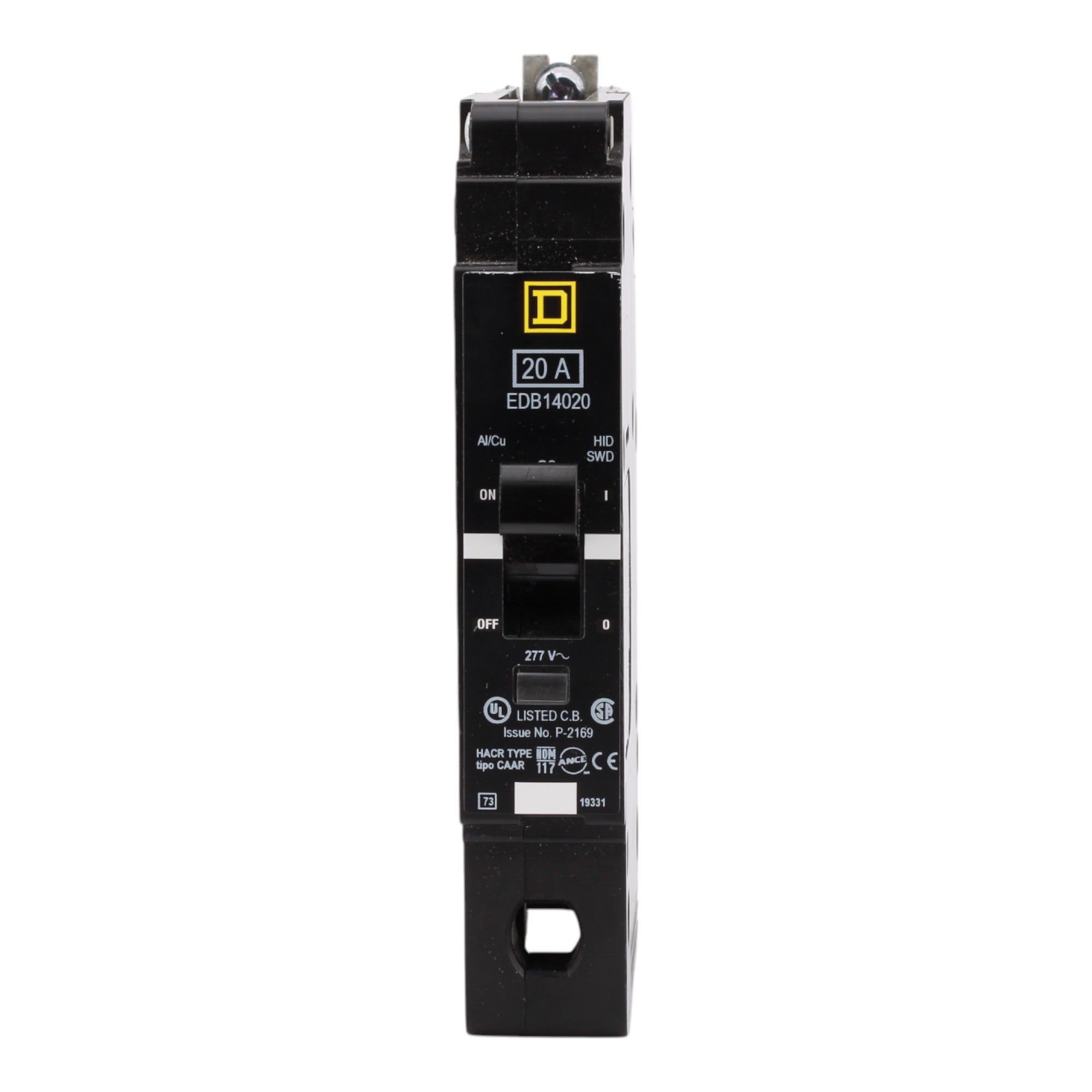 Square D EDB14020 20A 1P 277V Thermal-Magnetic Circuit Breaker - Image 2