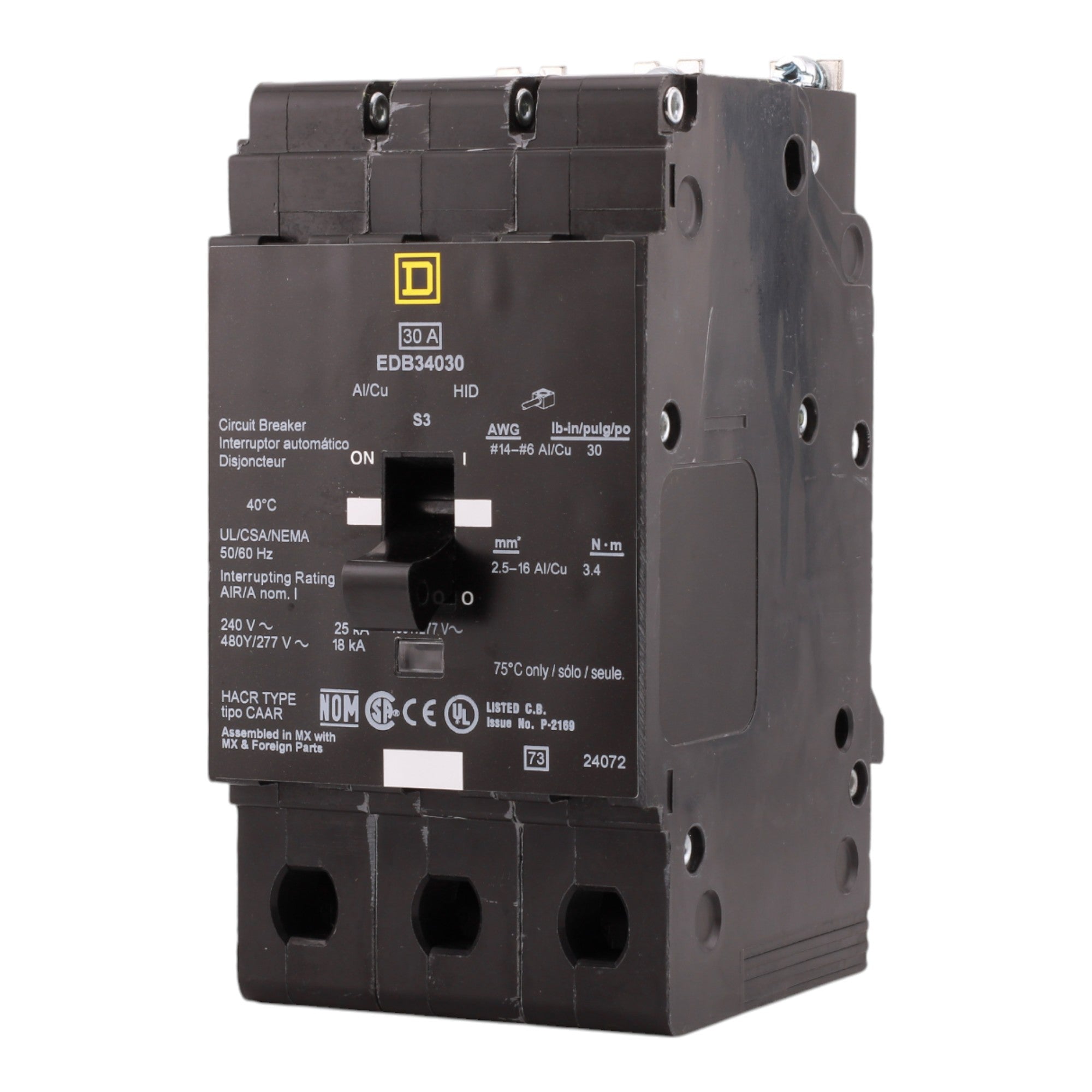 Square D EDB34030 30A 3P 480V Circuit Breaker E-Frame - Image 7