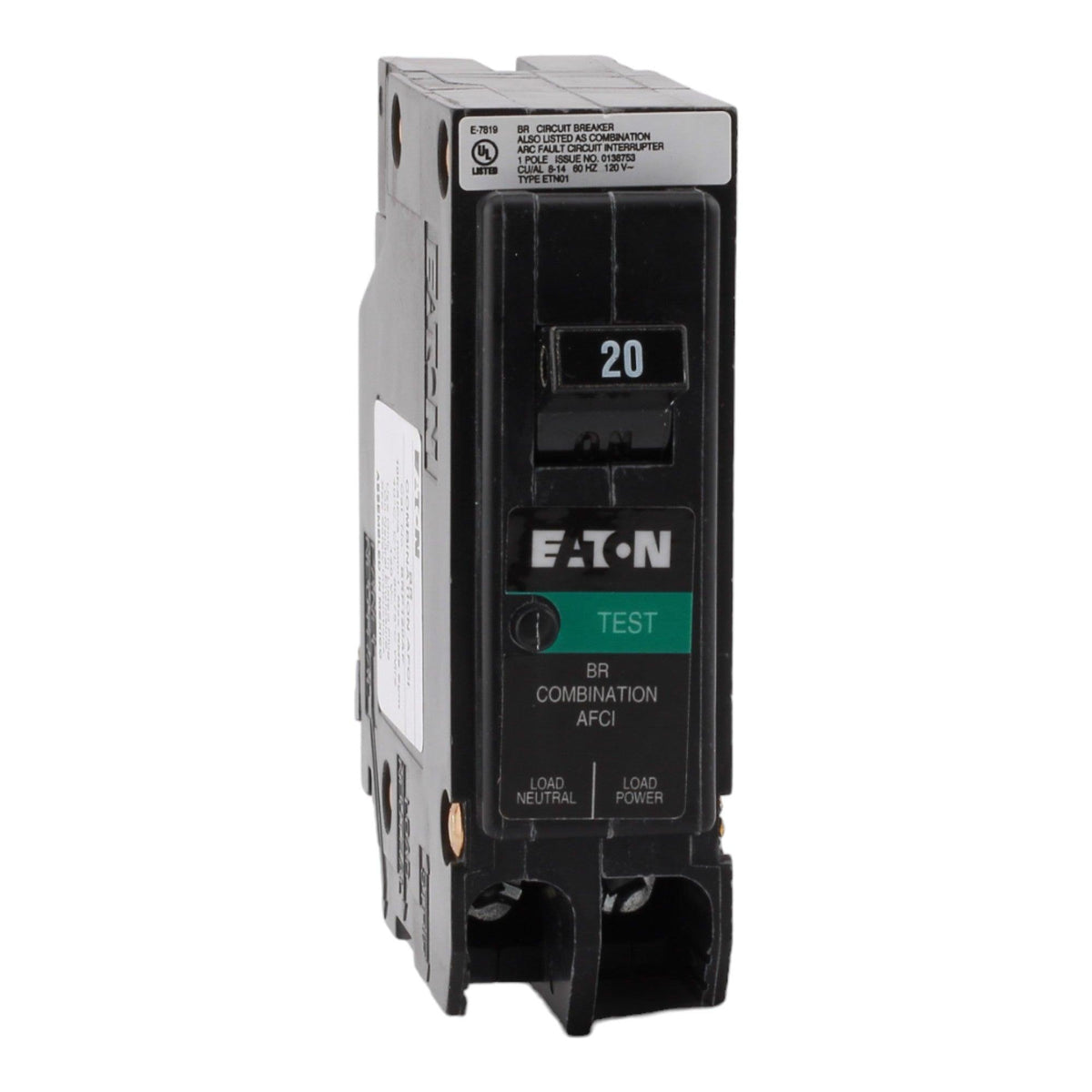 Eaton BR BRP120AF 20A 1P 120V AFCI Plug on Neutral Circuit Breaker - Image 3